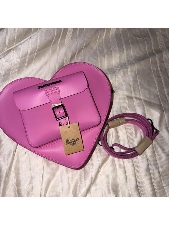 Dr. Martens Handbags - Rare Dr. Martens Heart Shaped Bag Backpack Crossbody Thrift Pink Kiev Leather